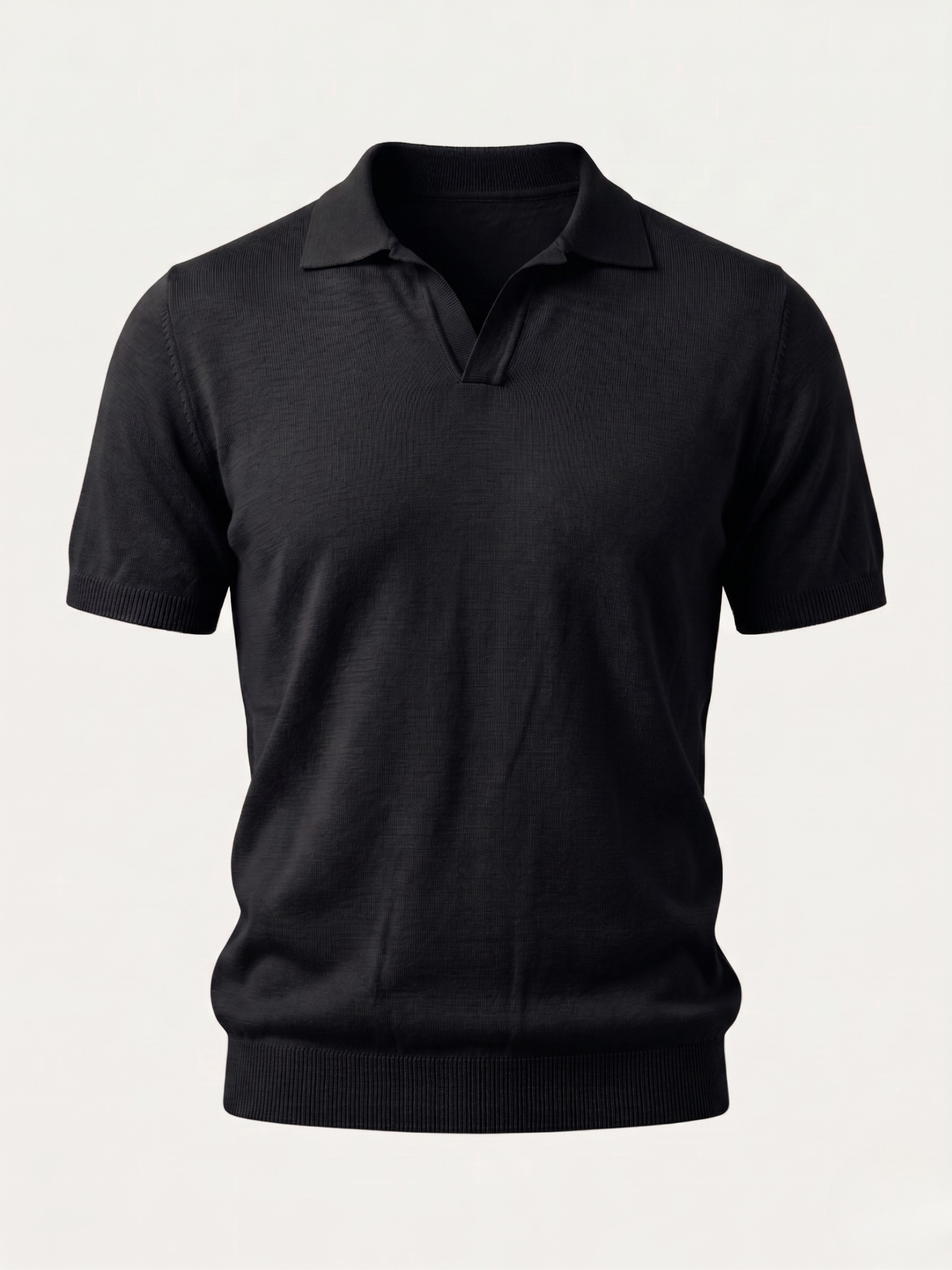 Polo uomo in fresco cotone mezza manica nera