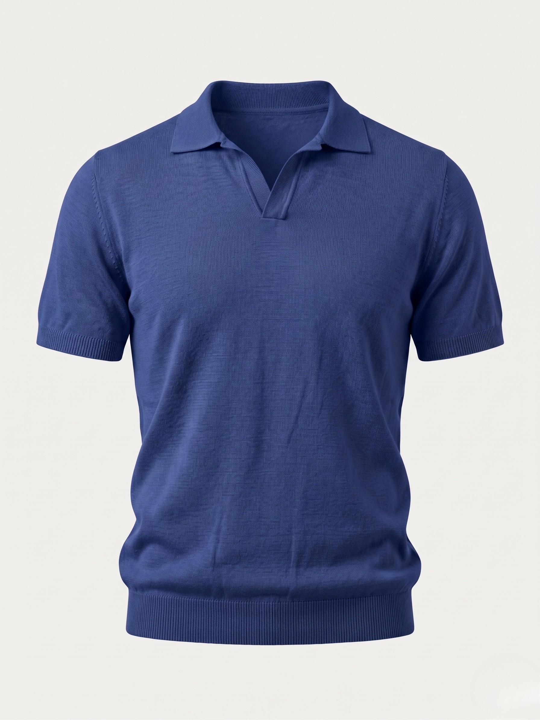 Polo uomo in fresco cotone mezza manica blu avio