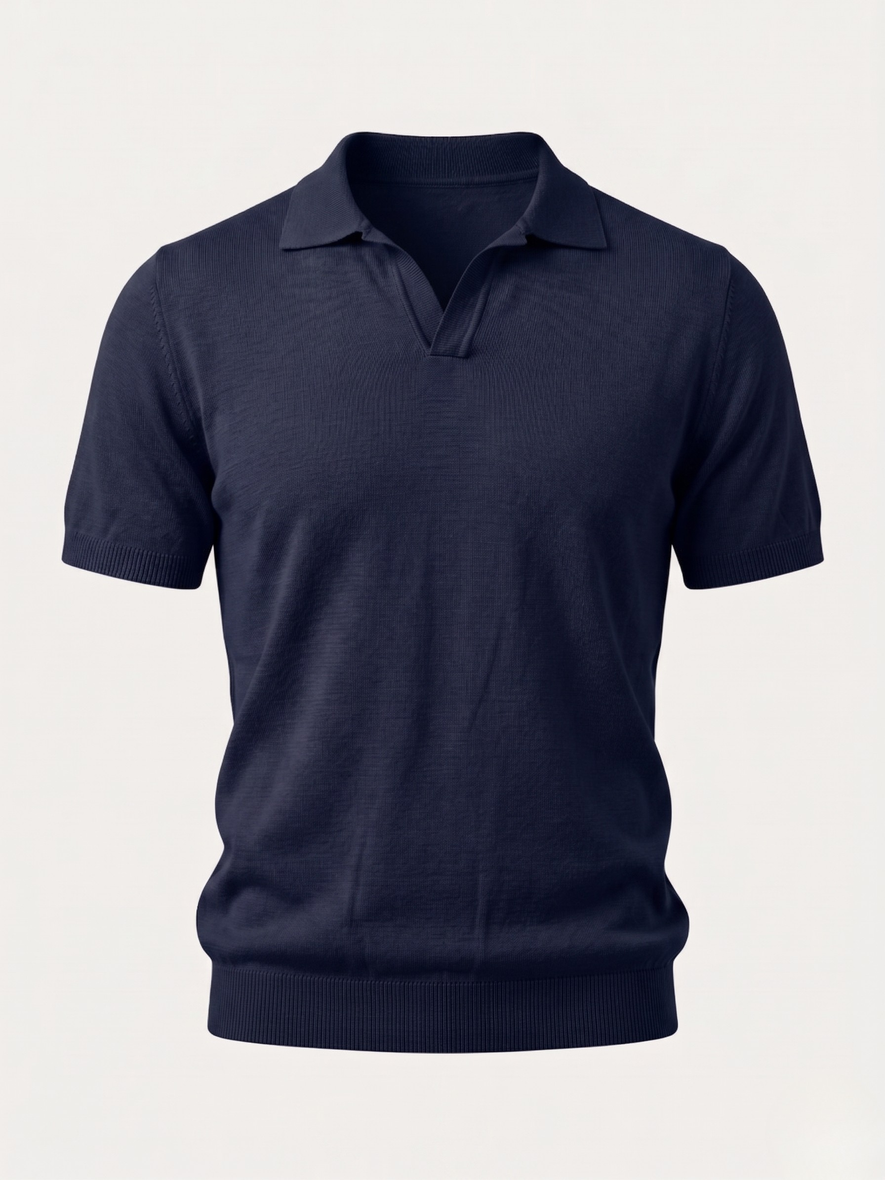 Polo uomo in fresco cotone mezza manica blu navy