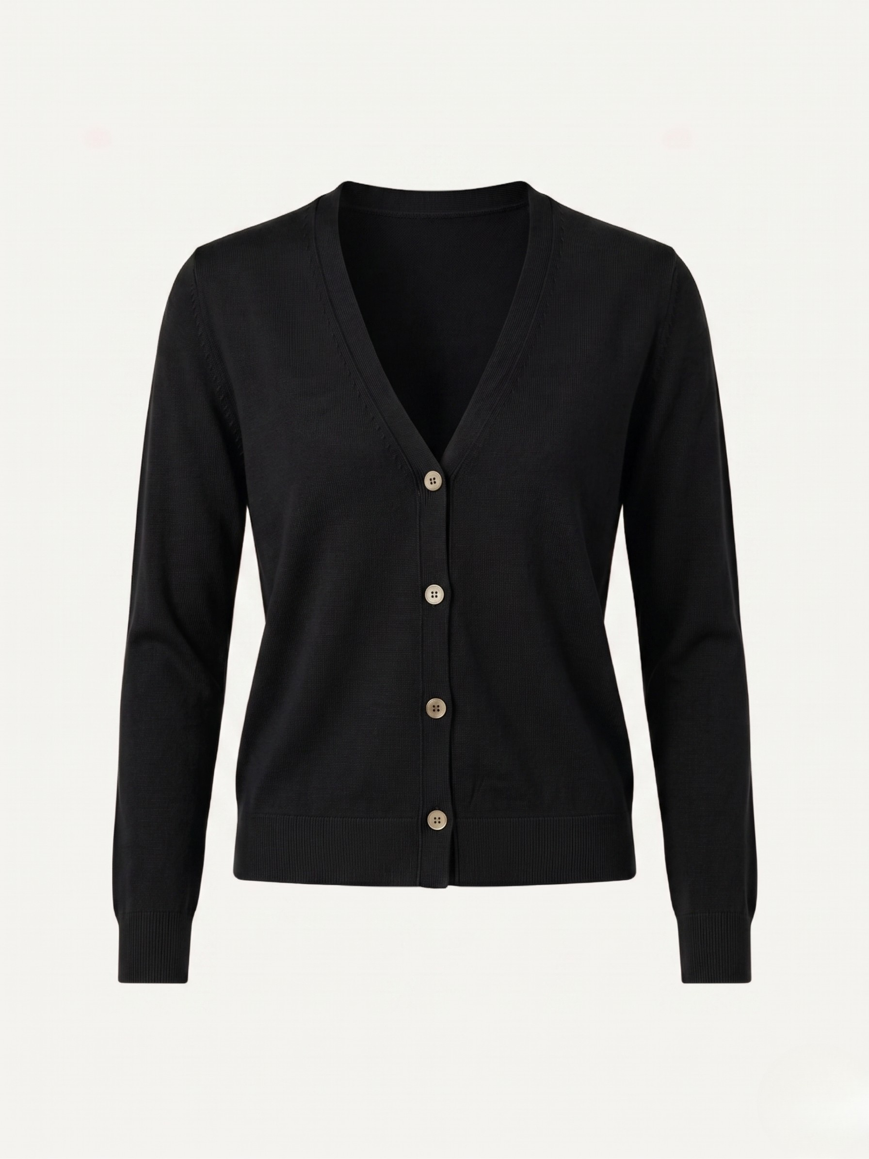 Cardigan donna in cotone con bottoni black