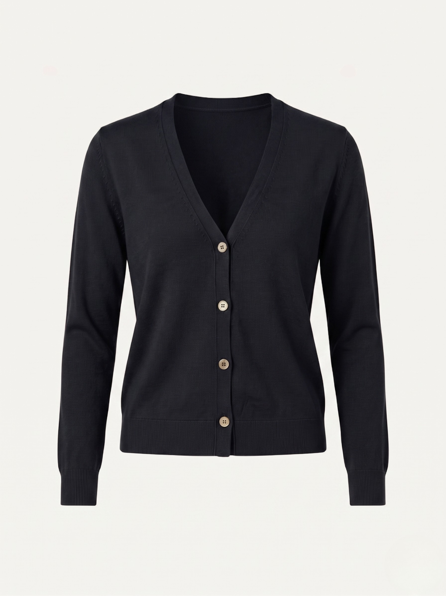 Cardigan donna in cotone con bottoni blu navy