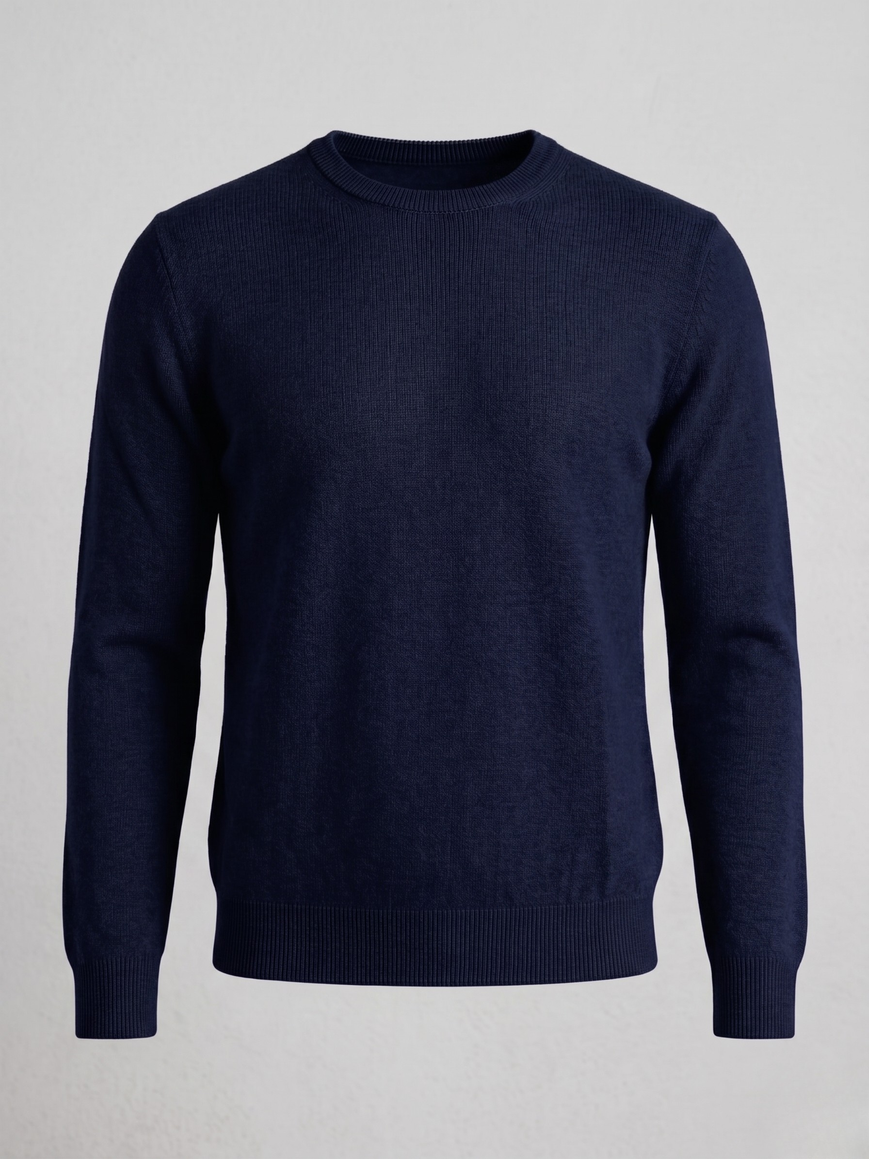 Pullover uomo girocollo in cotone blu navy