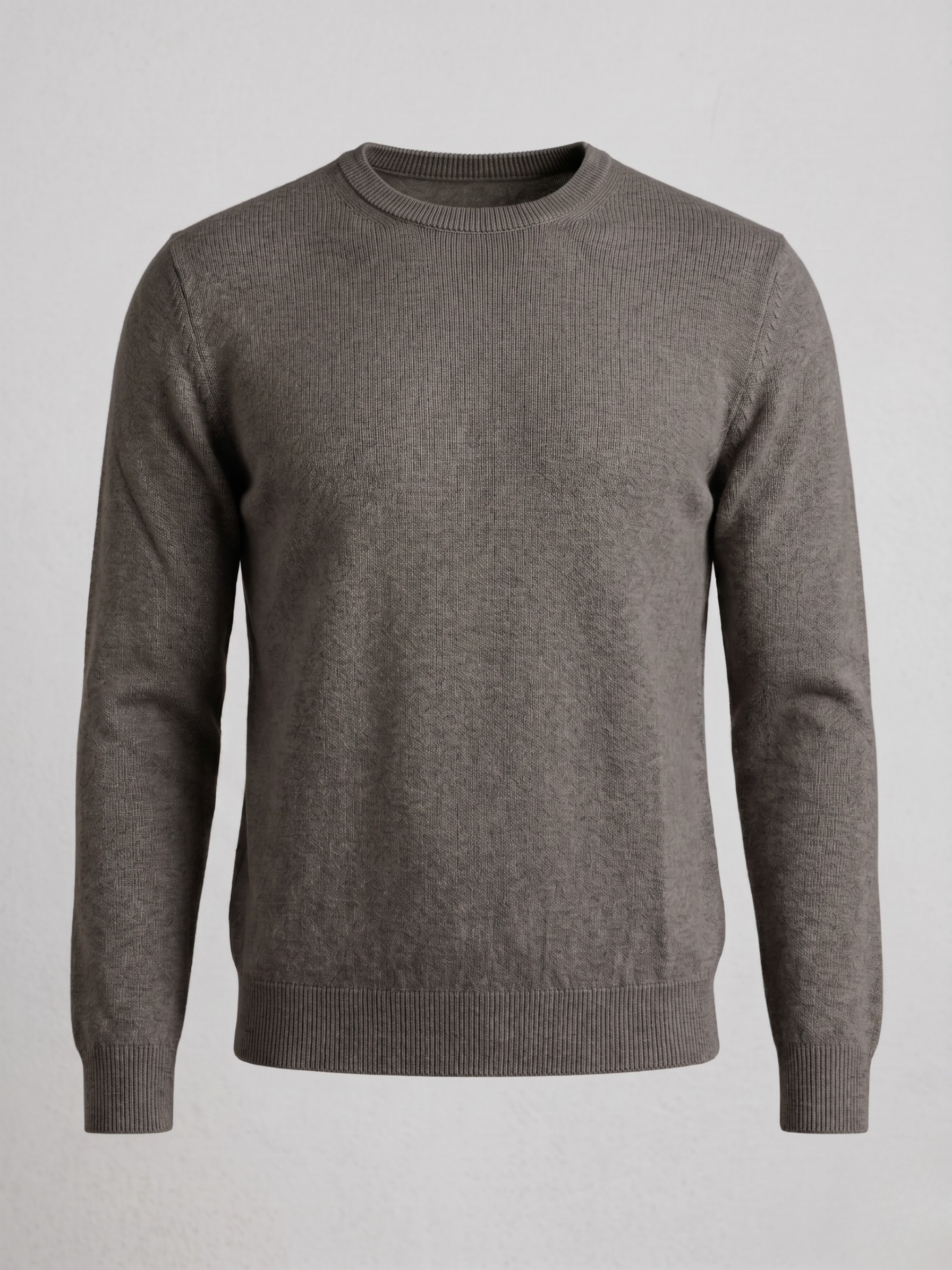Pullover uomo girocollo in cotone moka tortora