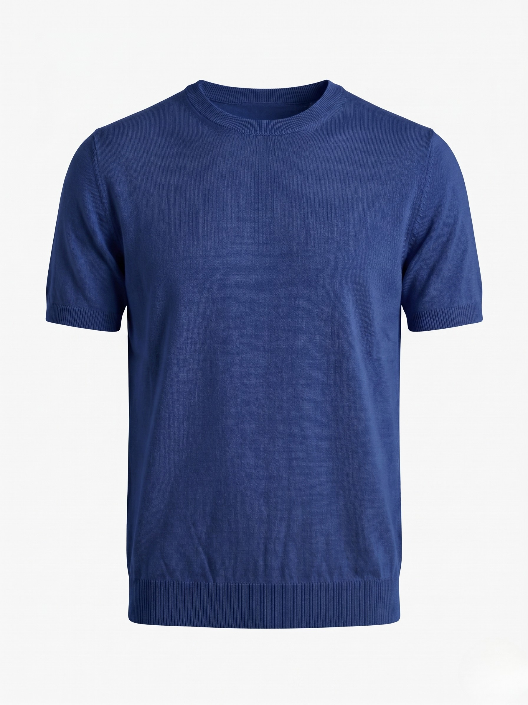 T-shirt uomo in fresco cotone mezza manica blu navy