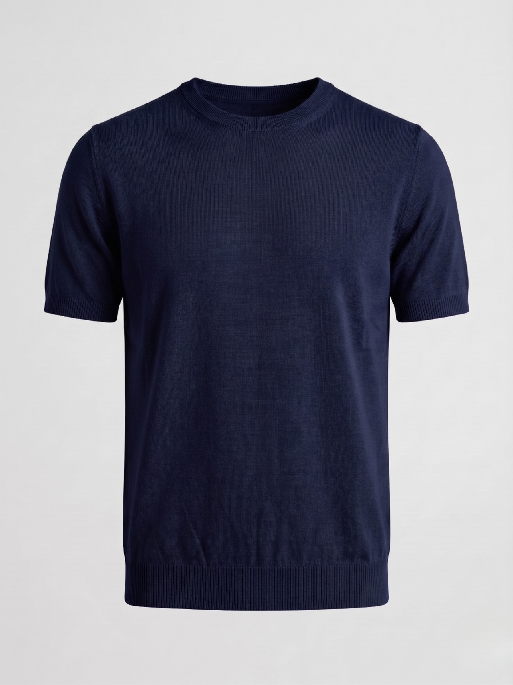 T-shirt uomo in fresco cotone mezza manica blu 